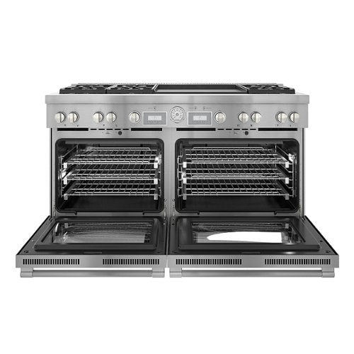 Thermador - Pro Grand 60 in. Wide 10.6 Cu. Ft. Freestanding Double Oven Dual Fuel LP Convection Range with 7 Burners - Stainless Steel