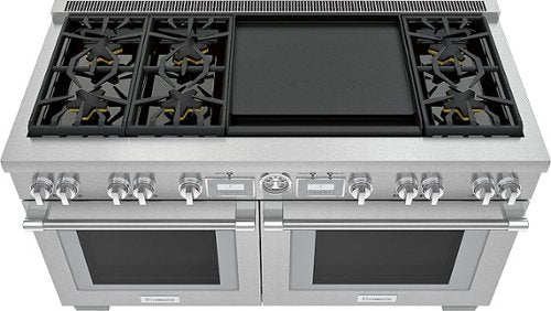 Thermador - Pro Grand 60 in. Wide 10.6 Cu. Ft. Freestanding Double Oven Dual Fuel LP Convection Range with 7 Burners - Stainless Steel