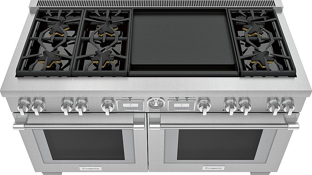 Thermador - Pro Grand 60 in. Wide 10.6 Cu. Ft. Freestanding Double Oven Dual Fuel LP Convection Range with 7 Burners - Stainless Steel