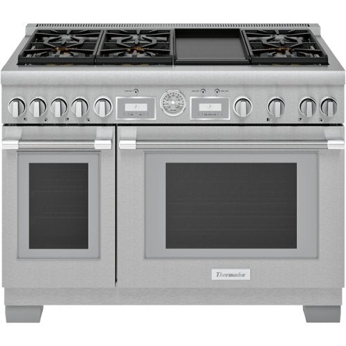 Thermador - Pro Grand 48" Wide 8.2 Cu. Ft. Freestanding Double Oven Dual Fuel Convection Range with 6 Star Burners and Griddle - Stainless Steel