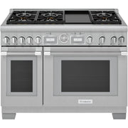 Thermador - Pro Grand 48" Wide 8.2 Cu. Ft. Freestanding Double Oven Dual Fuel Convection Range with 6 Star Burners and Griddle - Stainless Steel