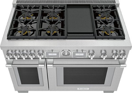 Thermador - Pro Grand 48 in. Wide 7.9 Cu. Ft. Freestanding Double Oven Gas Convection Range with Self-Cleaning and 6 Burners - Stainless Steel