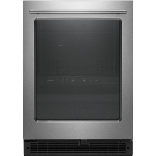 Whirlpool - 14-Bottle Dual Zone Wine Refrigerator - Stainless Steel
