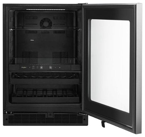 Whirlpool - 14-Bottle Dual Zone Wine Refrigerator - Stainless Steel