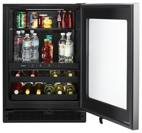 Whirlpool - 14-Bottle Dual Zone Wine Refrigerator - Stainless Steel