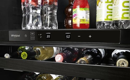 Whirlpool - 14-Bottle Dual Zone Wine Refrigerator - Stainless Steel