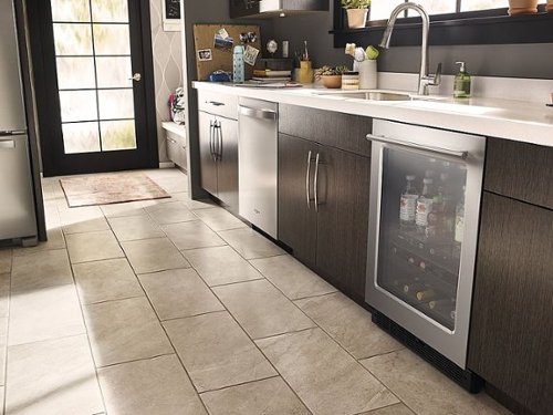 Whirlpool - 14-Bottle Dual Zone Wine Refrigerator - Stainless Steel