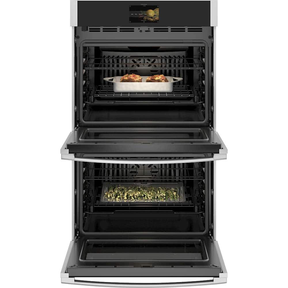 GE Profile - 30" Smart Built-In Double Electric Convection Wall Oven with Air Fry & Precision Cooking - Stainless Steel
