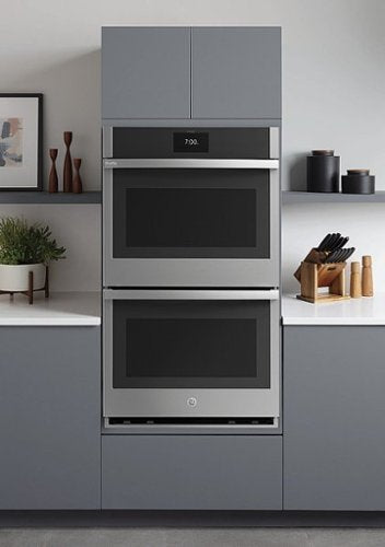 GE Profile - 30" Smart Built-In Double Electric Convection Wall Oven with Air Fry & Precision Cooking - Stainless Steel