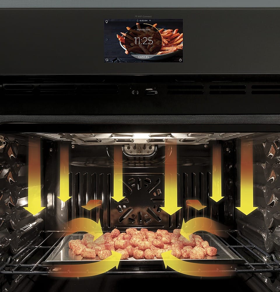 GE Profile - 30" Smart Built-In Double Electric Convection Wall Oven with Air Fry & Precision Cooking - Stainless Steel