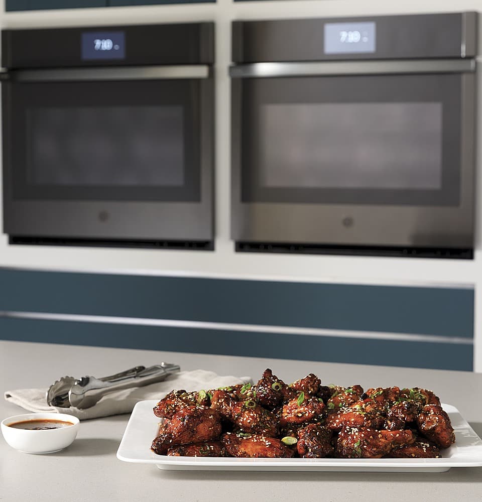 GE Profile - 30" Smart Built-In Double Electric Convection Wall Oven with Air Fry & Precision Cooking - Stainless Steel