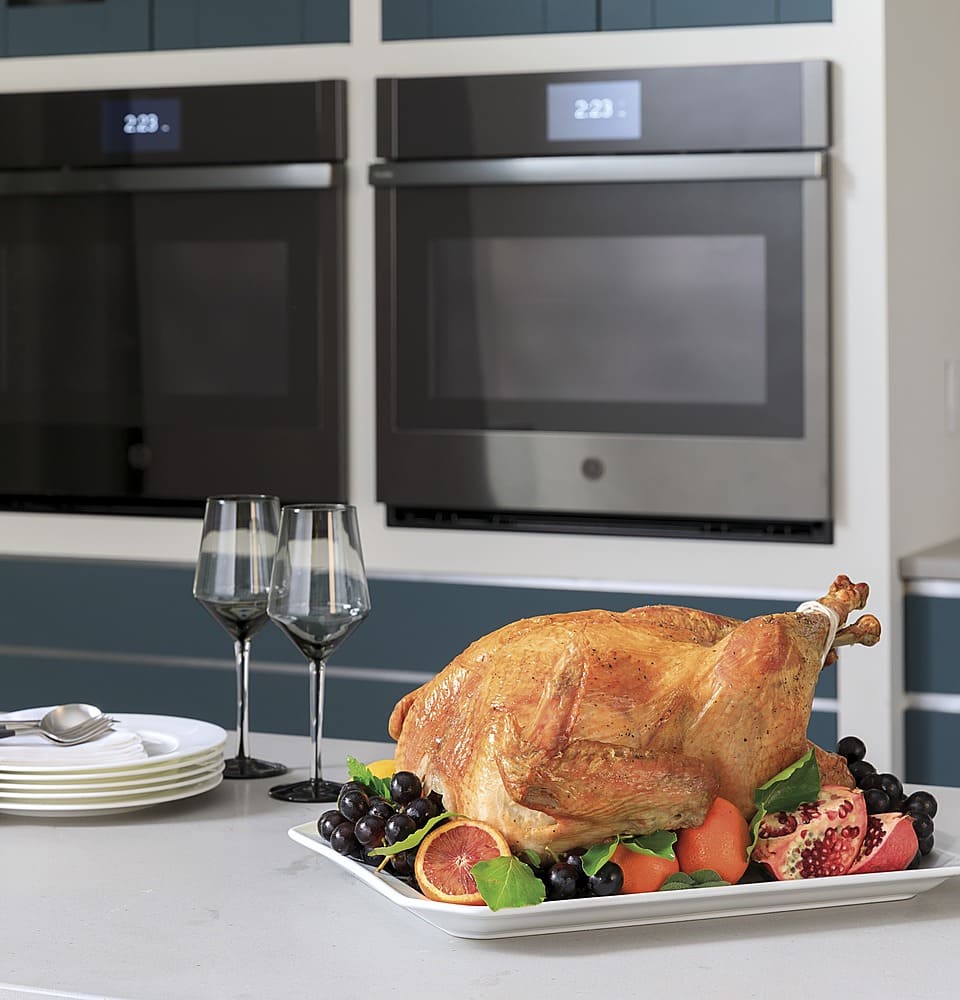 GE Profile - 30" Smart Built-In Double Electric Convection Wall Oven with Air Fry & Precision Cooking - Stainless Steel