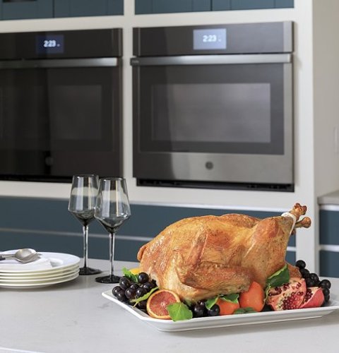 GE Profile - 30" Smart Built-In Double Electric Convection Wall Oven with Air Fry & Precision Cooking - Stainless Steel