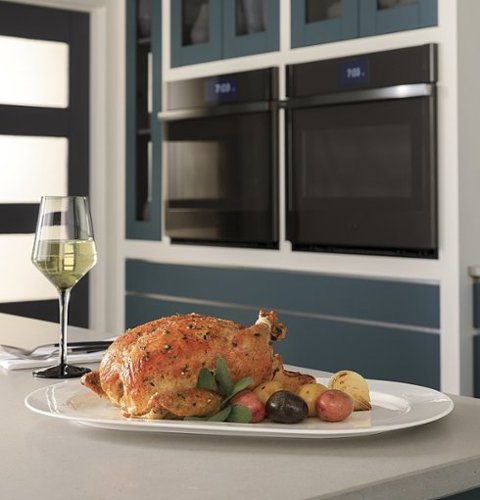GE Profile - 30" Smart Built-In Double Electric Convection Wall Oven with Air Fry & Precision Cooking - Stainless Steel
