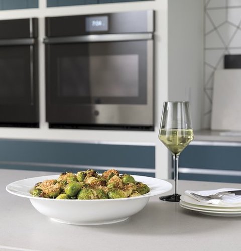 GE Profile - 30" Smart Built-In Double Electric Convection Wall Oven with Air Fry & Precision Cooking - Stainless Steel