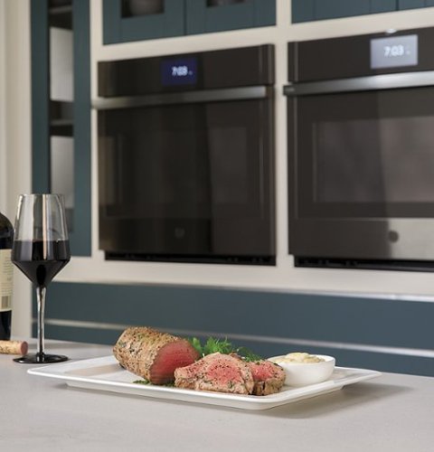 GE Profile - 30" Smart Built-In Double Electric Convection Wall Oven with Air Fry & Precision Cooking - Stainless Steel
