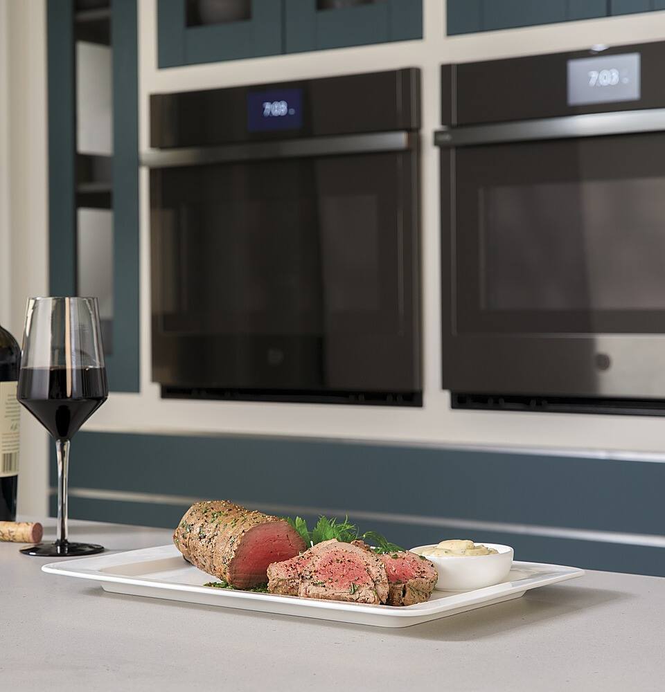 GE Profile - 30" Smart Built-In Double Electric Convection Wall Oven with Air Fry & Precision Cooking - Stainless Steel