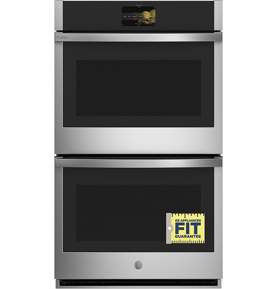 GE Profile - 30" Smart Built-In Double Electric Convection Wall Oven with Air Fry & Precision Cooking - Stainless Steel