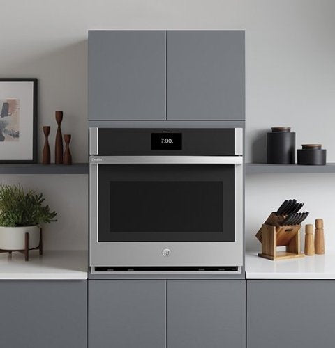 GE Profile - 30" Smart Built-In Single Electric Convection Wall Oven with Air Fry & Precision Cooking - Stainless Steel