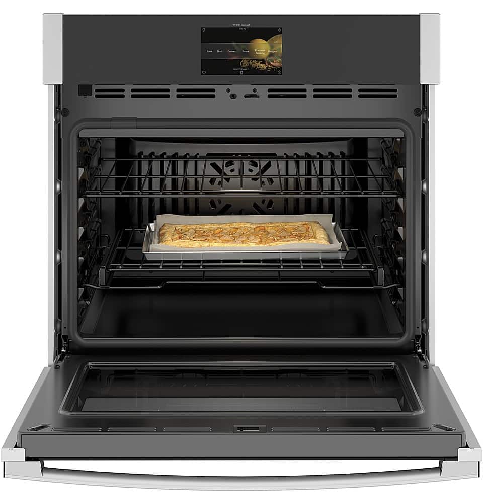 GE Profile - 30" Smart Built-In Single Electric Convection Wall Oven with Air Fry & Precision Cooking - Stainless Steel