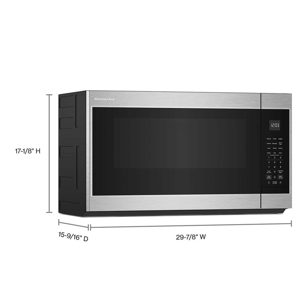 KitchenAid - 1.9 Cu. Ft. Microwave Hood Combination with Auto Functions - Stainless Steel