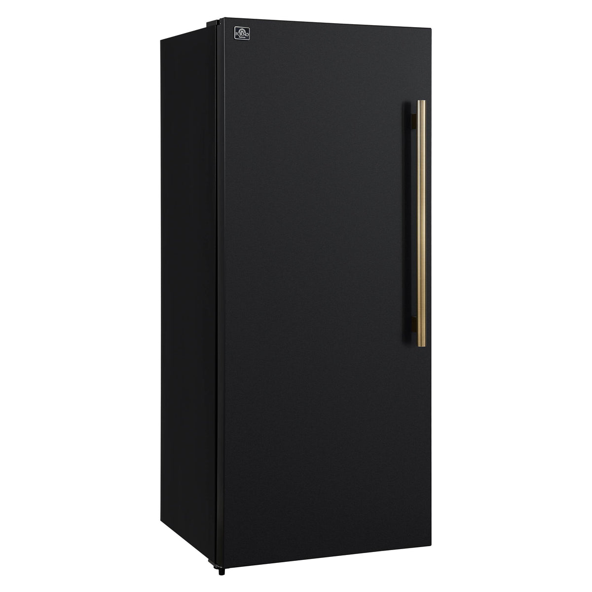 Forno Appliances - Maderno 13.6 Cu. Ft. Left Swing Upright Convertible Freezer with Antique Brass Handles - Black