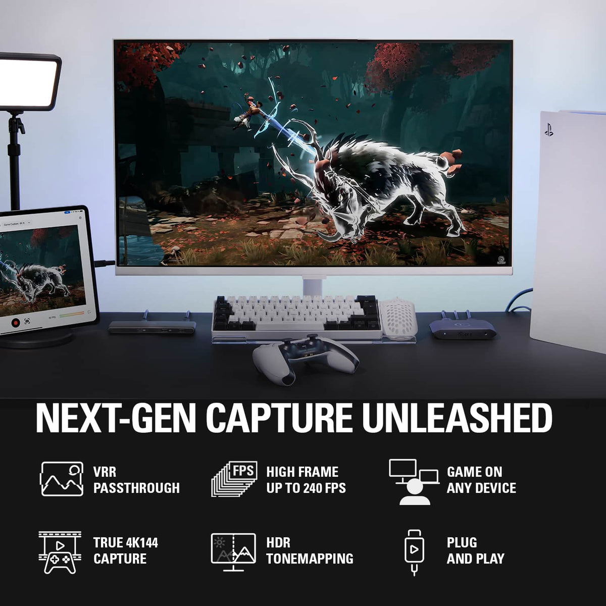 Elgato - 4K X 4K144 HDR10 External Capture Card with HDMI 2.1 for Nintendo Switch 2, PS5, PS4/Pro, Xbox, PC, and Mac - Black