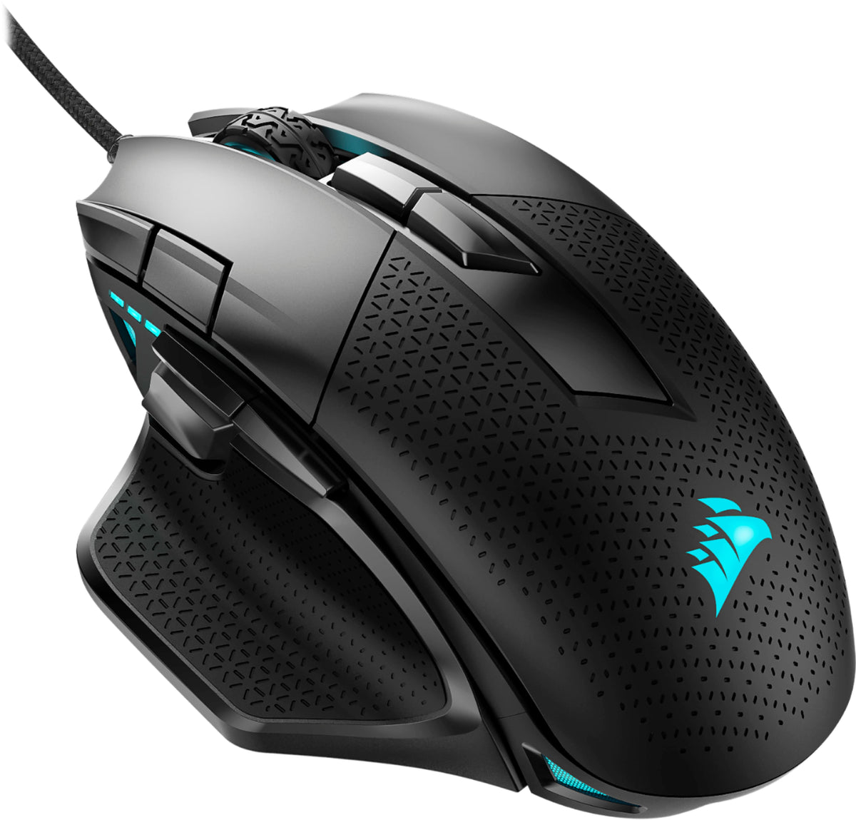 CORSAIR - Nightsword RGB Tunable Wired FPS/MOBA/MMO Optical Gaming Mouse with Adjustable Weights - Wired - Black