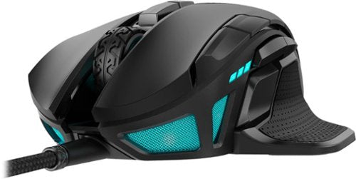 CORSAIR - Nightsword RGB Tunable Wired FPS/MOBA/MMO Optical Gaming Mouse with Adjustable Weights - Wired - Black