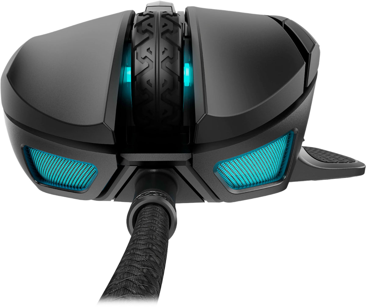 CORSAIR - Nightsword RGB Tunable Wired FPS/MOBA/MMO Optical Gaming Mouse with Adjustable Weights - Wired - Black