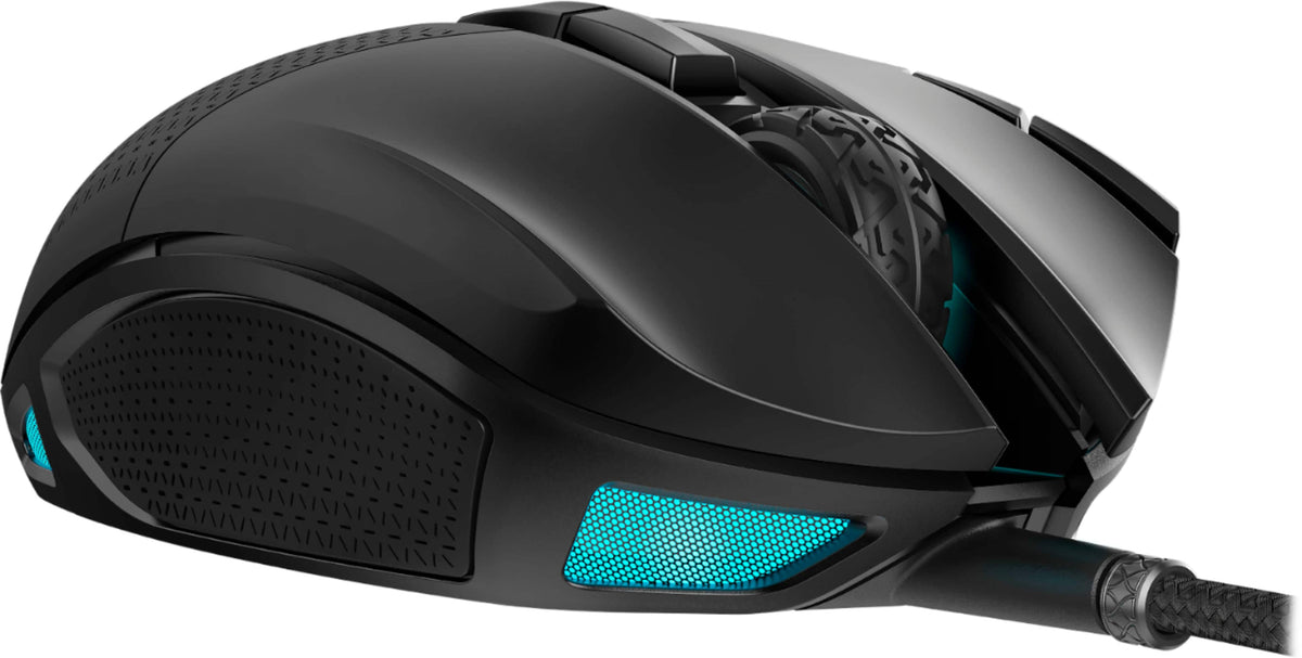 CORSAIR - Nightsword RGB Tunable Wired FPS/MOBA/MMO Optical Gaming Mouse with Adjustable Weights - Wired - Black