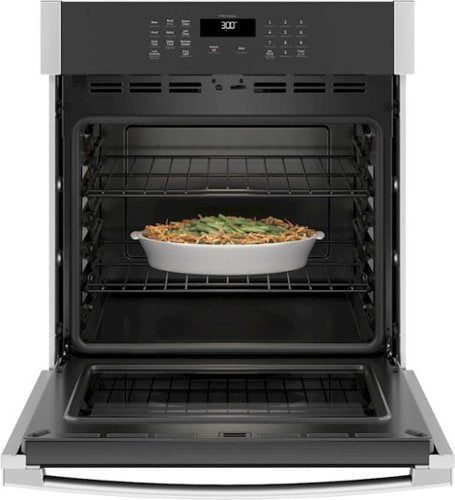 GE - 27" Smart Built-In Single Electric Wall Oven with Self-Clean, Steam Clean, and Heavy-Duty Racks - Stainless Steel
