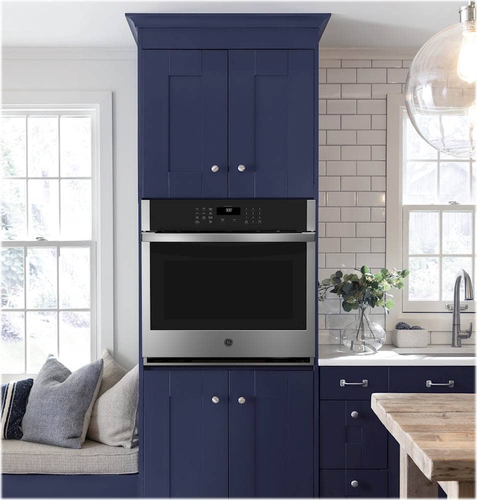 GE - 27" Smart Built-In Single Electric Wall Oven with Self-Clean, Steam Clean, and Heavy-Duty Racks - Stainless Steel