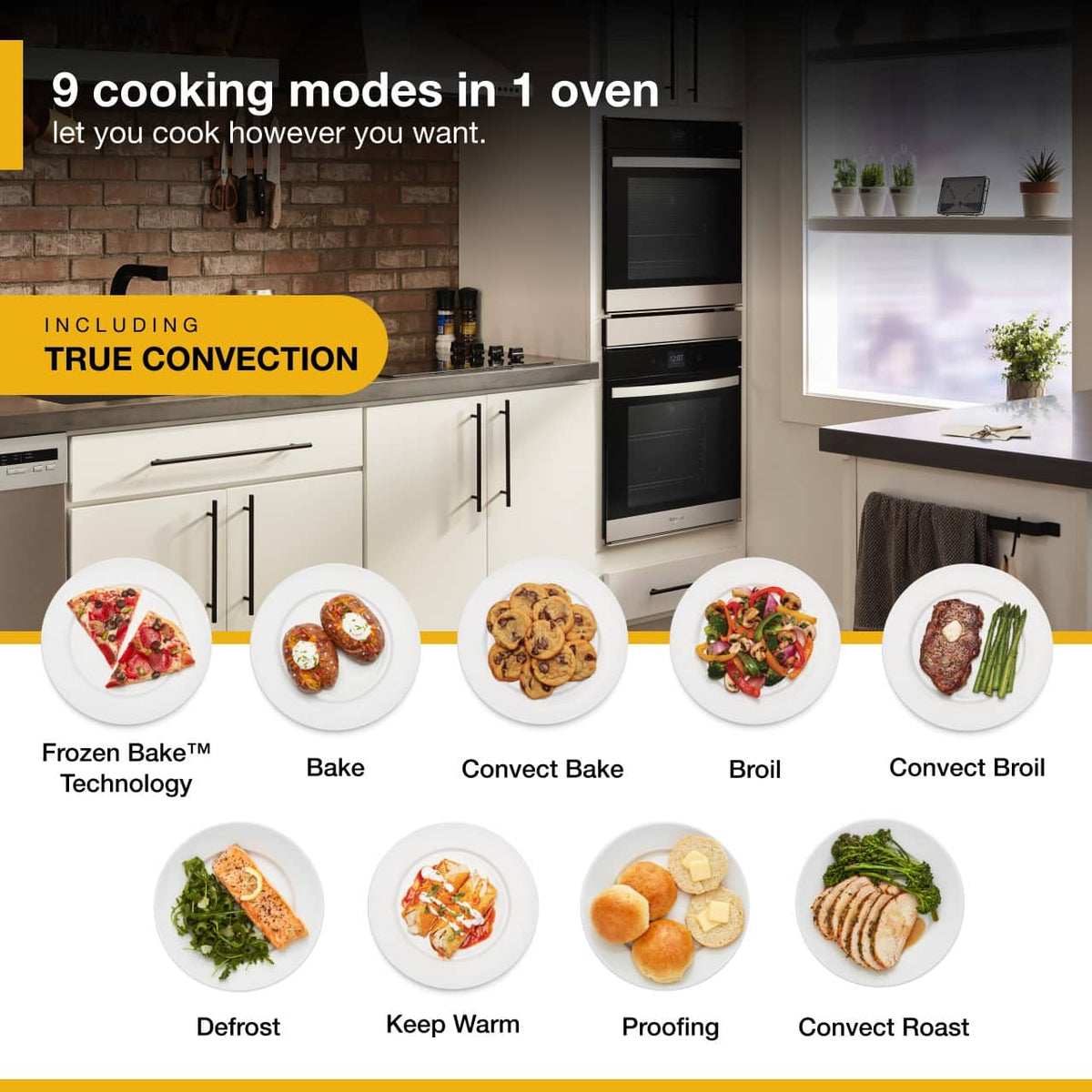 Whirlpool - 24 in. Built-In Double Electric Convection Wall Oven with WiFi - Stainless Steel