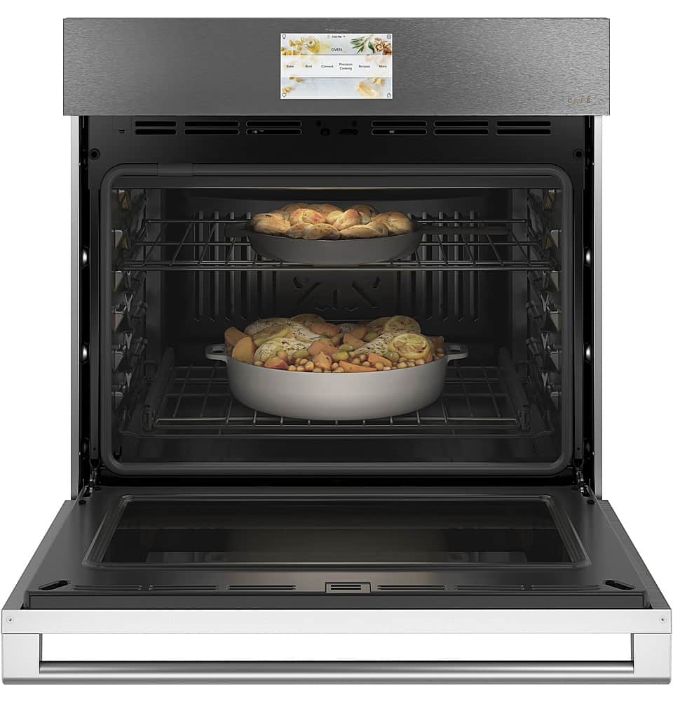 Café - 30" Built-In Single Electric Convection Wall Oven - Platinum Glass