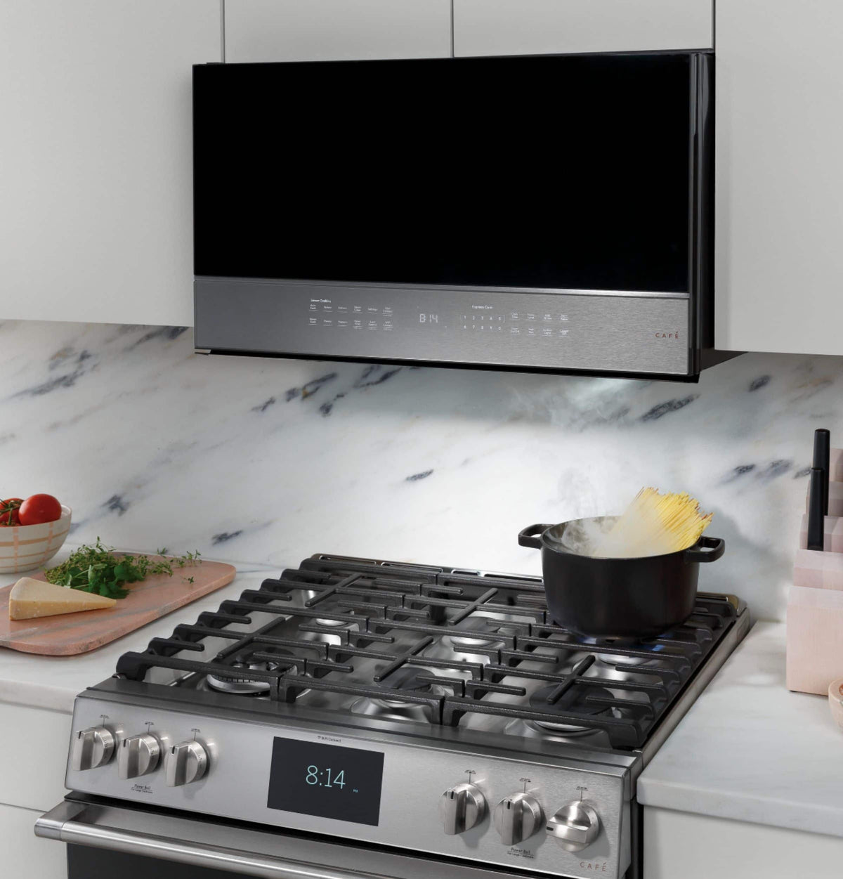 Café - 2.1 Cu. Ft. Over-the-Range Microwave with Sensor Cooking and Wi-Fi - Platinum Glass