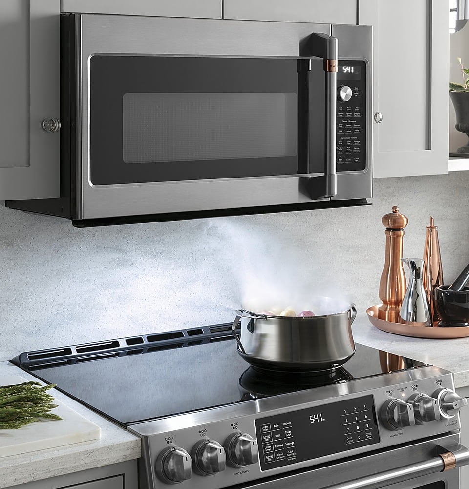 Café - 2.1 Cu. Ft. Over-the-Range Microwave with Sensor Cooking and Turntable - Stainless Steel