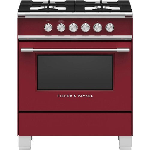 Fisher & Paykel - 30 in. Wide 4 burner 3.5 Cu. Ft. Freestanding Gas Range - Red