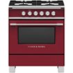 Fisher & Paykel - 30 in. Wide 4 burner 3.5 Cu. Ft. Freestanding Gas Range - Red