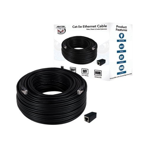 Night Owl - 100 ft. Cat-5e Ethernet Cable - Black
