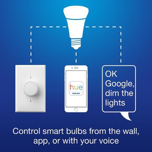 Lutron - Aurora Smart Bulb Dimmer Switch for Philips Hue Smart Bulbs - White