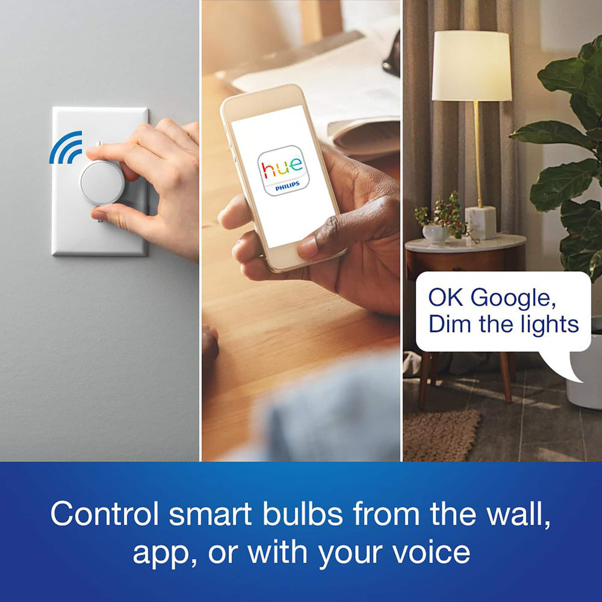 Lutron - Aurora Smart Bulb Dimmer Switch for Philips Hue Smart Bulbs - White