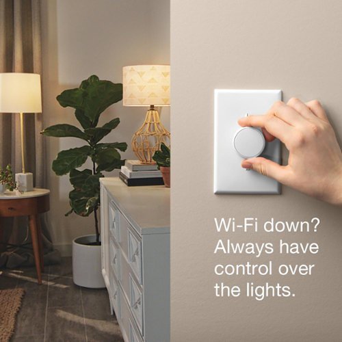 Lutron - Aurora Smart Bulb Dimmer Switch for Philips Hue Smart Bulbs - White