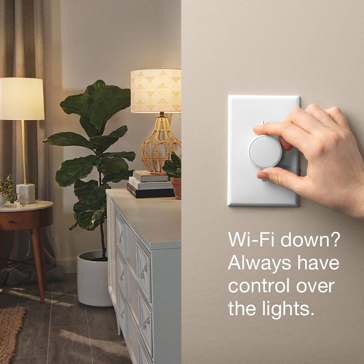 Lutron - Aurora Smart Bulb Dimmer Switch for Philips Hue Smart Bulbs - White
