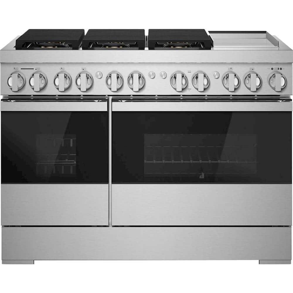 JennAir - 48 in. Wide 6 Burner NOIR 6.3 Cu. Ft. Self-Cleaning Freestanding Dual Fuel Convection Range - Stainless Steel