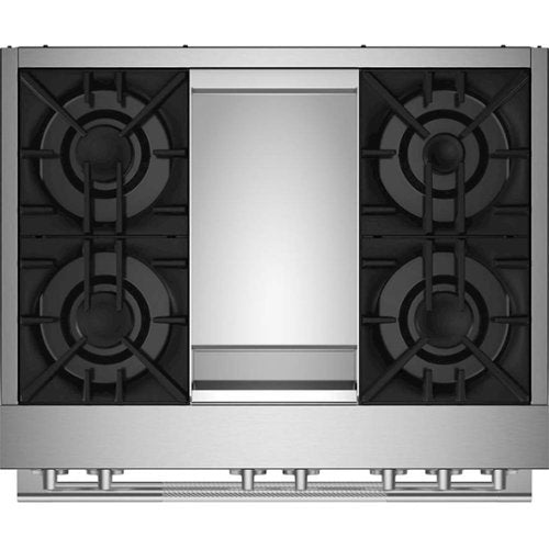 JennAir - 36 in. Wide 4 Burner RISE 5.1 Cu. Ft. Self-Cleaning Freestanding Dual Fuel Convection Range - Stainless Steel