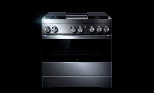 JennAir - 36 in. Wide 4 Burner NOIR 5.1 Cu. Ft. Self-Cleaning Freestanding Dual Fuel Convection Range - Stainless Steel
