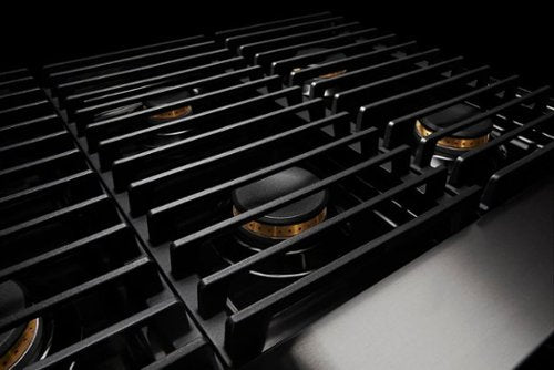 JennAir - 36 in. Wide 4 Burner NOIR 5.1 Cu. Ft. Self-Cleaning Freestanding Dual Fuel Convection Range - Stainless Steel