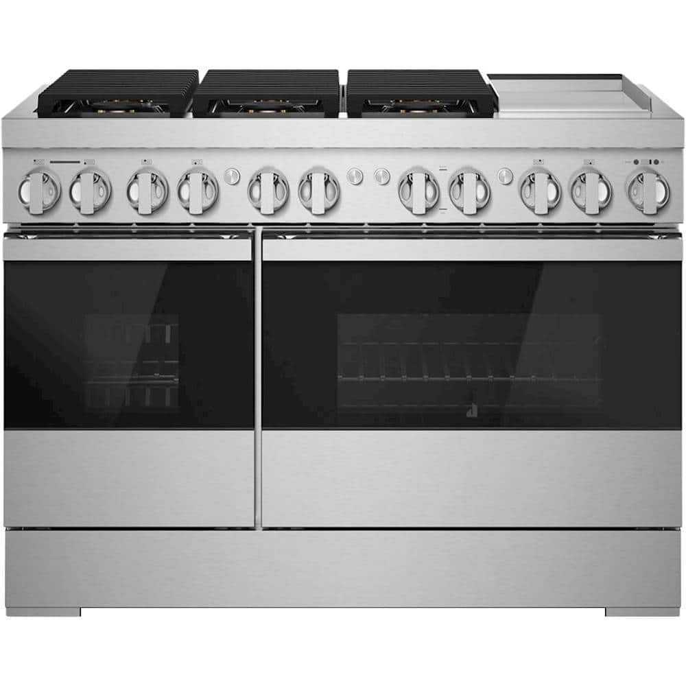 JennAir - 48 in. Wide 6 Burner NOIR 6.3 Cu. Ft. Self-Cleaning Freestanding Dual Fuel Convection Range - Stainless Steel