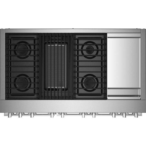 JennAir - 48 in. Wide 6 Burner NOIR 6.3 Cu. Ft. Self-Cleaning Freestanding Dual Fuel Convection Range - Stainless Steel
